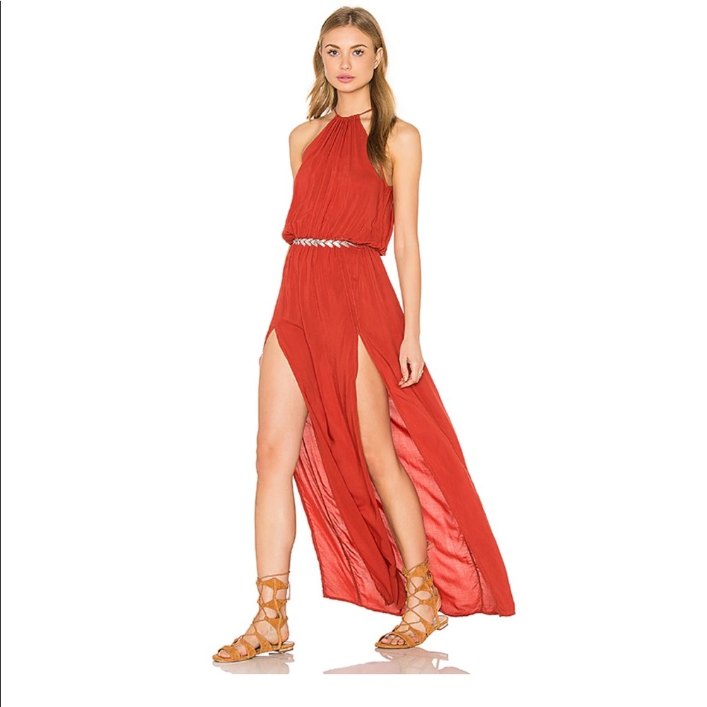 Blue Life double slit maxi dress
